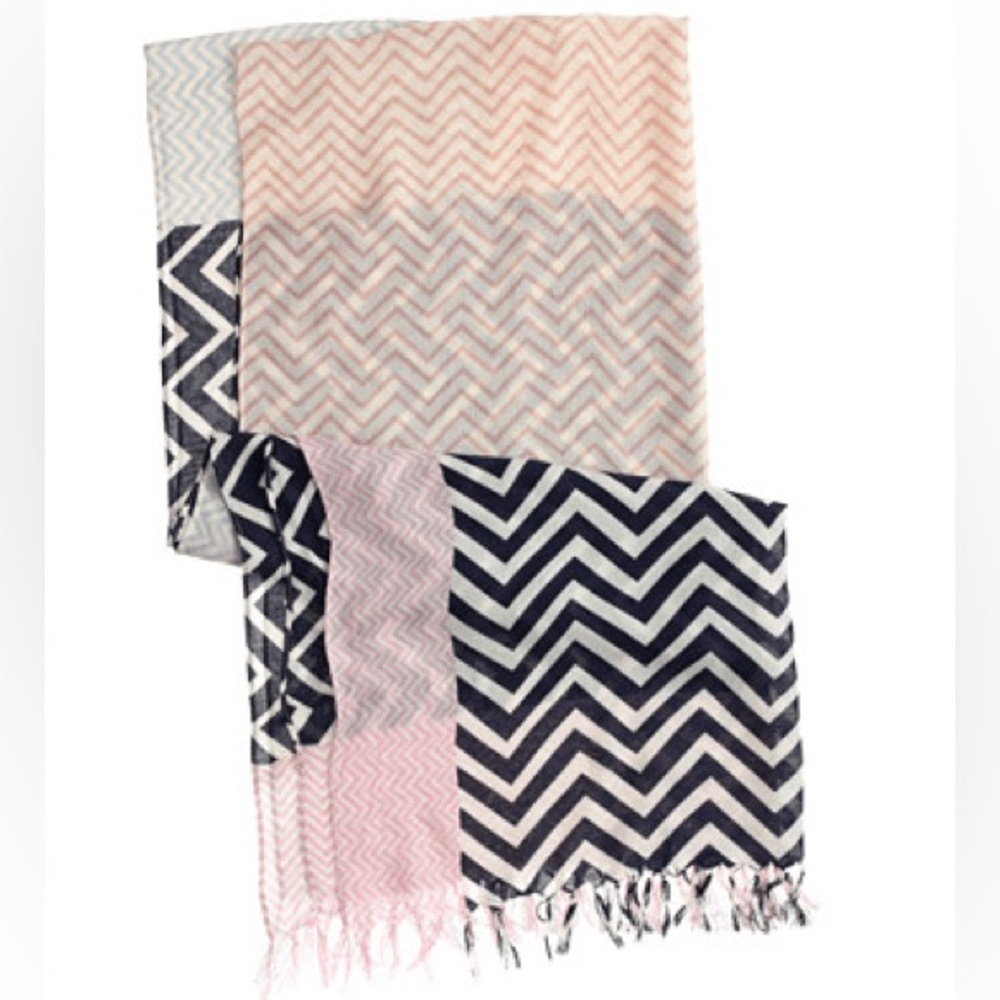 J. Crew multicolor zig zag patterned scarf